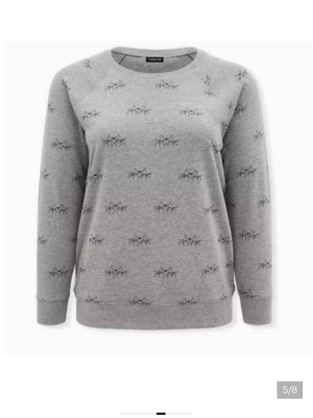 torrid Grey Crewneck Sweatshirt with Embroidered Star Motif